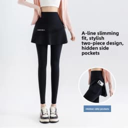 plus Size High Waist Yoga Pants Women's Sport Fitness Shorts Skirt Pants Running Exercise Tummy Control Seven-Five Length