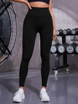 Sexy Hollow Black Seamless Leggings Women Fitness Leggings Gym Yoga Pants High Waist Yoga Pants Sports Female Clothing