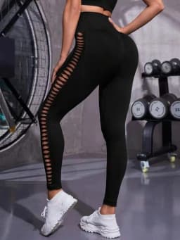 Sexy Hollow Black Seamless Leggings Women Fitness Leggings Gym Yoga Pants High Waist Yoga Pants Sports Female Clothing