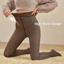1 Pair Fleece Lined Tights Women Thermal Leggings Sheer Pantyhose Fake Translucent Warm Winter Tight Sexy Leopard Pattern Tights