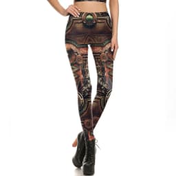 NADANBAO Steampunk Series Leggings Fashion Retro Gear Machinery Print Trousers Women Sexy Elastic Pants Fitness Slim Leggings