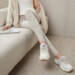 100% Merino Wool Striped Leggings Women's Winter Warm Knitted Tights Solid Color Women's Trousers