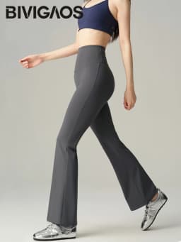 BIVIGAOS Spring Back Waist Hollow Cross Flared Leggings Women High Waist Elastic Sport Fitness Sharkskin Tight Yoga Flared Pants