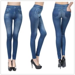 Women Jean Leggings Fitness Pants High Waist Gym Leeggings High Elastic Hip Liftting Fashion Slim Running Cycling Yoga Tights