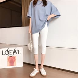 High Waist Seven-Foot Pants Women Summer Slim Fit Black Modal Sporty Thin Yoga Exercise Pants Trousers Base Layer Pants