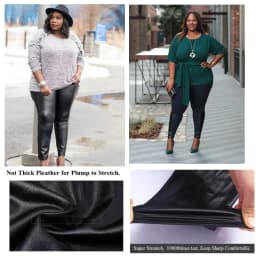 PLus Size Faux Leather Leggings Shiny Fabric Black Girls Spandex Pleather Stretchy High Waist Jegging Vestir Elegante