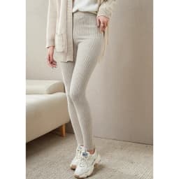 100% Wool Leggings For Women Warm AutumnWinter Solid Color Elastic Waist Knitted French Fashion Pants