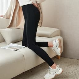 100% Wool Leggings For Women Warm AutumnWinter Solid Color Elastic Waist Knitted French Fashion Pants