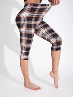 Women Minimalist Checkered Leggings Sports Yoga Pants Vacation Travel Outdoor Camping Cycling Tights Unique Trendy Capri Pants