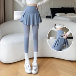 Women Seamless Fake Two Pieces Leggings Fitness Leggings High Waist Hip Liftting with Pocket Elastic Slim Fashion Yoga Pants