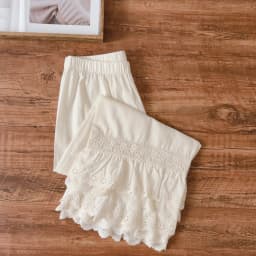 Lightweight Elastic Waist Splicing Lace Trim Loose Versatile Bottoms High Waist Breathable Ladies Pants Spring Season China Made