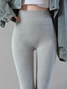 Spring Autumn Women's Knit Leggings Cotton Slimming Tights Fleece Pant Black Stretch Gray Thick Warm Leggings for Women Clothing