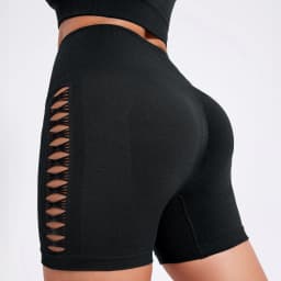 Women's Tie Dyed Hollow Out Seamless High-Waist Fitness Pants Hip Lifting Yoga Shorts Sexy Peach Running Tight Sports Shorts
