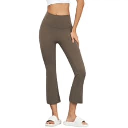 New Arrival High Elastic Casual Sports Micro Flare Pants Women Summer Running Seven Lengths High Waist Peach Butt Leggings