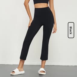 New Arrival High Elastic Casual Sports Micro Flare Pants Women Summer Running Seven Lengths High Waist Peach Butt Leggings