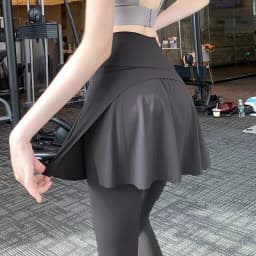 High Waist Yoga Pants Women's Fitness Running Trousers Tightening Abdomen Pilates Long Sports Pants Nine Points Skirt Pants