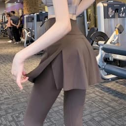 High Waist Yoga Pants Women's Fitness Running Trousers Tightening Abdomen Pilates Long Sports Pants Nine Points Skirt Pants