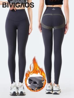 BIVIGAOS Fall Winter Multi Thickness Leggings Women High Waist Velvet Thick Sharkskin Warm Leggings Butt Lifter Fleece Leggings