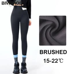 BIVIGAOS Fall Winter Multi Thickness Leggings Women High Waist Velvet Thick Sharkskin Warm Leggings Butt Lifter Fleece Leggings