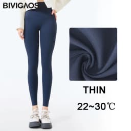 BIVIGAOS Fall Winter Multi Thickness Leggings Women High Waist Velvet Thick Sharkskin Warm Leggings Butt Lifter Fleece Leggings