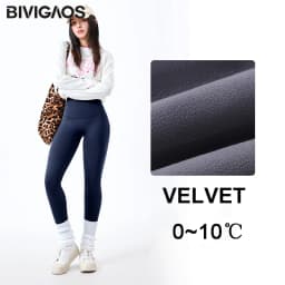 BIVIGAOS Fall Winter Multi Thickness Leggings Women High Waist Velvet Thick Sharkskin Warm Leggings Butt Lifter Fleece Leggings
