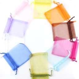 50pcs/lot 5x7cm 7x9cm 9x12cm 10x15cm Drawstring Organza Bags Jewelry Packaging Bags Candy Wedding Bags Wholesale Gifts Pouches