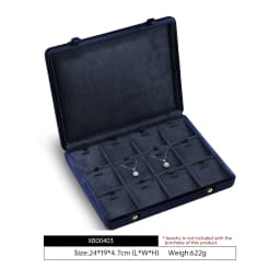 Yinbeini Velvet Jewelry Storage Case Ring Earring Pendant Display Organizer Large Space Packing Box for Collection XB006