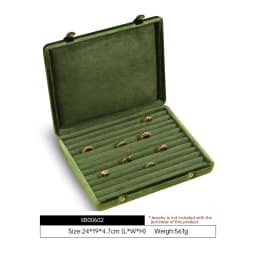 Yinbeini Velvet Jewelry Storage Case Ring Earring Pendant Display Organizer Large Space Packing Box for Collection XB006