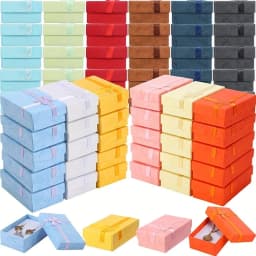 Wholesale 24pcs Assorted Colors Jewelry Sets Display Box Necklace Earrings Ring Box 5*8*2.5cm Packaging Gift Box mixed