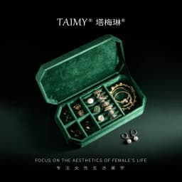 TAIMY Travel Velvet Jewelry Box Portable Ring Necklace Bracelet Storage Box Custom Logo Jewelry Case Jewellery Organizer