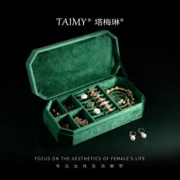 TAIMY Travel Velvet Jewelry Box Portable Ring Necklace Bracelet Storage Box Custom Logo Jewelry Case Jewellery Organizer