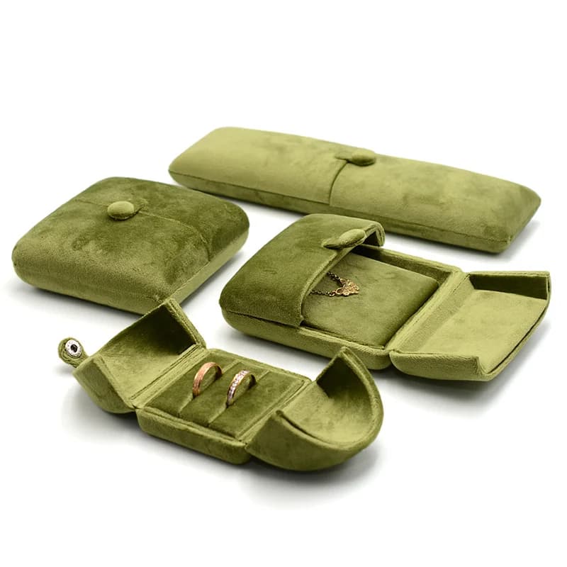 High-quality Velvet Double-opening Jewelry Storage Box For Rings Earrings Pendants Bracelets Necklaces Jewelry Packaging Box