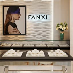 WoodTen Beige Jewelry Display Prop for Ring Bracelets Portrait Chest Necklaces Store Exhibition Microfiber Jewelry Display Stand