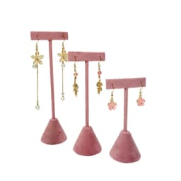 Jewelry Rack Display Pink Velvet Cloth Window Necklace RingJewelry Exhibitor Props High-End Display Props Free Combination
