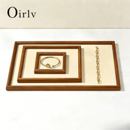 Oirlv Retro Solid Wood Fashion Wood Ring Display Tray Jewelry Stud Earrings Storage Plate Jewellery Counter Showcase Props