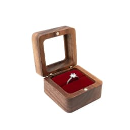 1PC 2025 Heart Shape Walnut Wooden Box Jewelry Box Display Box Engagement Wedding Couples Ring Storage Holder Gifts Case