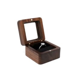 1PC 2025 Heart Shape Walnut Wooden Box Jewelry Box Display Box Engagement Wedding Couples Ring Storage Holder Gifts Case