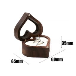 1PC 2025 Heart Shape Walnut Wooden Box Jewelry Box Display Box Engagement Wedding Couples Ring Storage Holder Gifts Case