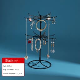 Metal Double-Layer Jewelry Display Stand Necklace Bracelet String Hanger Hair Accessories Rack Jewelry Storage Organizer
