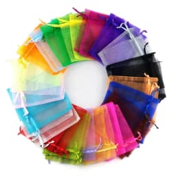50pcs/Lot Colorful Drawstring Organza Bags Jewelry Packaging Bags Candy Wedding Party Bags Wholesale Gifts Pouches Wholesales