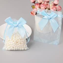 20pcs/lot New Organza Gift Bag Bowknot Wedding Candy Bags Exquisite Jewelry Packing Drawstring Pouch Wholesale