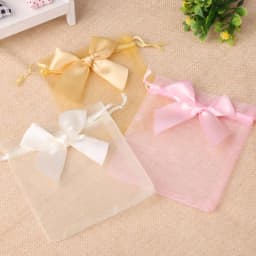 20pcs/lot New Organza Gift Bag Bowknot Wedding Candy Bags Exquisite Jewelry Packing Drawstring Pouch Wholesale