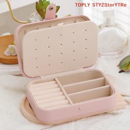 1pc Simple Portable Travel Jewelry Storage Box For Bracelets Earrings, Rings And Studs