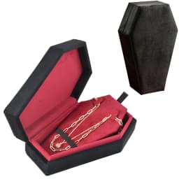 TAIMY Retro Velvet Coffin Shape Jewelry Box Gothic Vampire Red Jewelry Box Portable Ring Necklace Storage Box Fast Delivery
