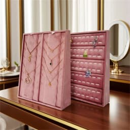Vertical Leather Velvet Jewelry Stand Necklace Earring Ring Pendant Display Holder Luxury Accessory Organizer Tray