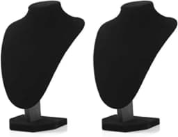 2pcs/Black Velvet Necklace Small Holder Stand Display Stands Mannequin Bust Jewelry Organizer Displays For Shop Event Shows