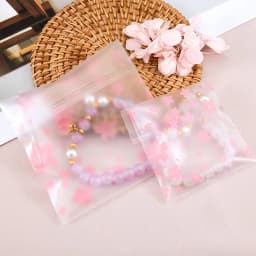 100pcs Plastic Packing Bags Flower Self-Adhesive Bags OPP Pouches for Jewelry Gifts Biscuits Candy Cookies Packaging