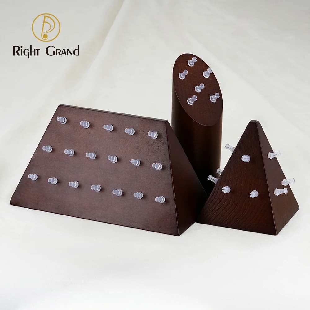 Right Grand High Quality Beech Wooden Display for 14G 16G Nipple Belly Button Nose Hoop Clicker Segment Ring Piercing Jewelry