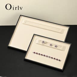 Oirlv Leather Jewelry Tray Rings Necklaces Jewelry Viewing Display Tray Earring Bracelet Jewelry Storage Tray Jewelry Organizer