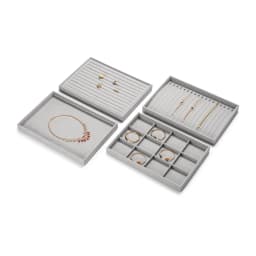 Elegant Jewelry Display & Storage Trays: Jeweler Versatile Velvet-Lined Bins for Organizing Necklaces, Rings, Earrings, & More